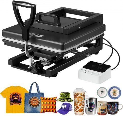 VEVOR 8-in-1 Multifunktions-Transferpresse Sublimationspresse für T-Shirts, Tassen und Kappen, Schwarz, Breite: 38 cm, Tiefe: 38 cm, Höhe: 38 cm - Bild 1