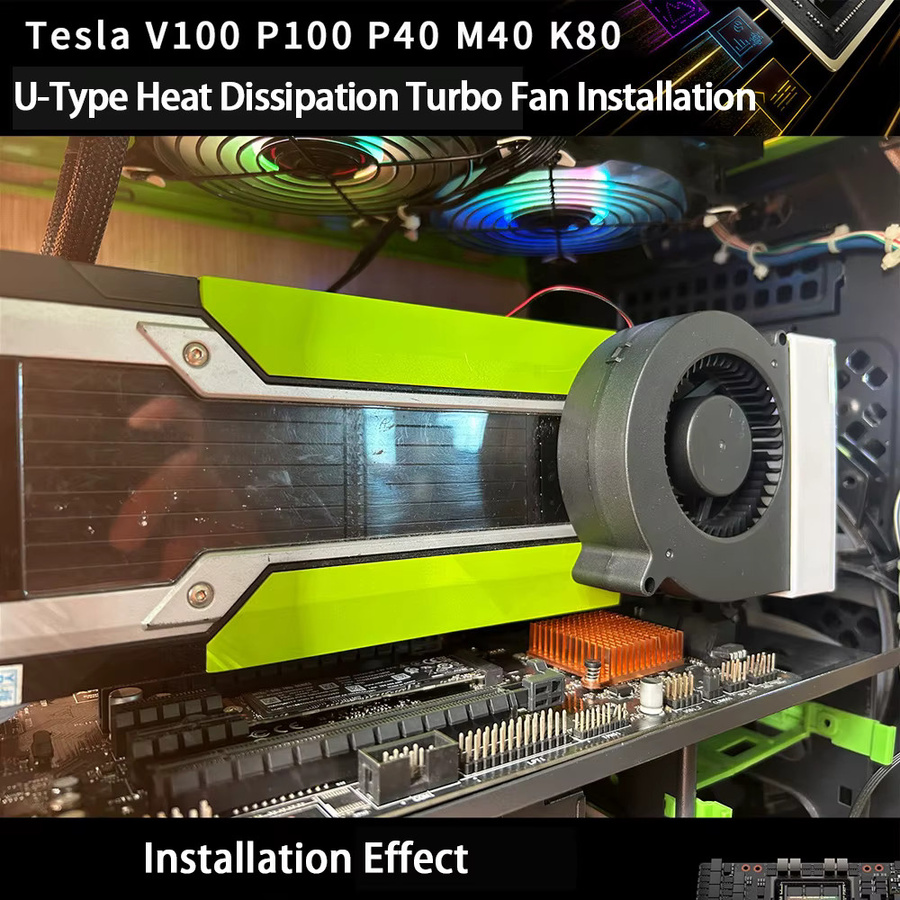 Nvidia U-förmiger Turbo-Lüfter Kurzversion als Luftkühler für GPU, Schwarz, 90 mm - Bild 2