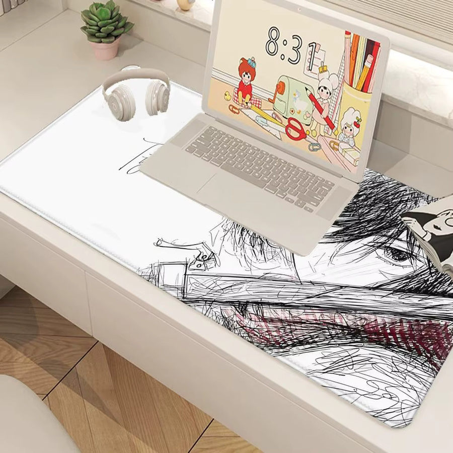 HYBXAXC Code Geass Mauspad XXL in Schwarz, wasserdichte Schreibtischunterlage aus PU-Leder für Gamer und Home Office - Bild 2