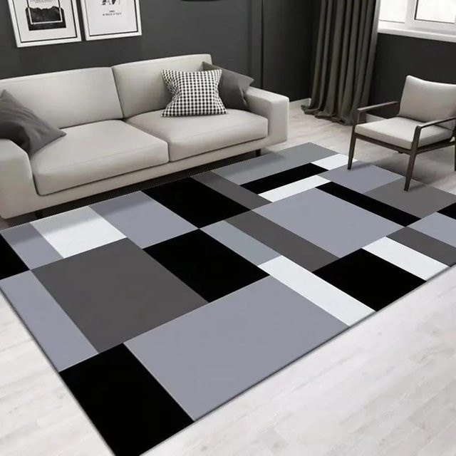 Karpetti Teppich im skandinavischen Design, abstrakt und geometrisch, mehrfarbig, waschbar und rutschfest, B/T: 60 x 90 cm - Bild 1