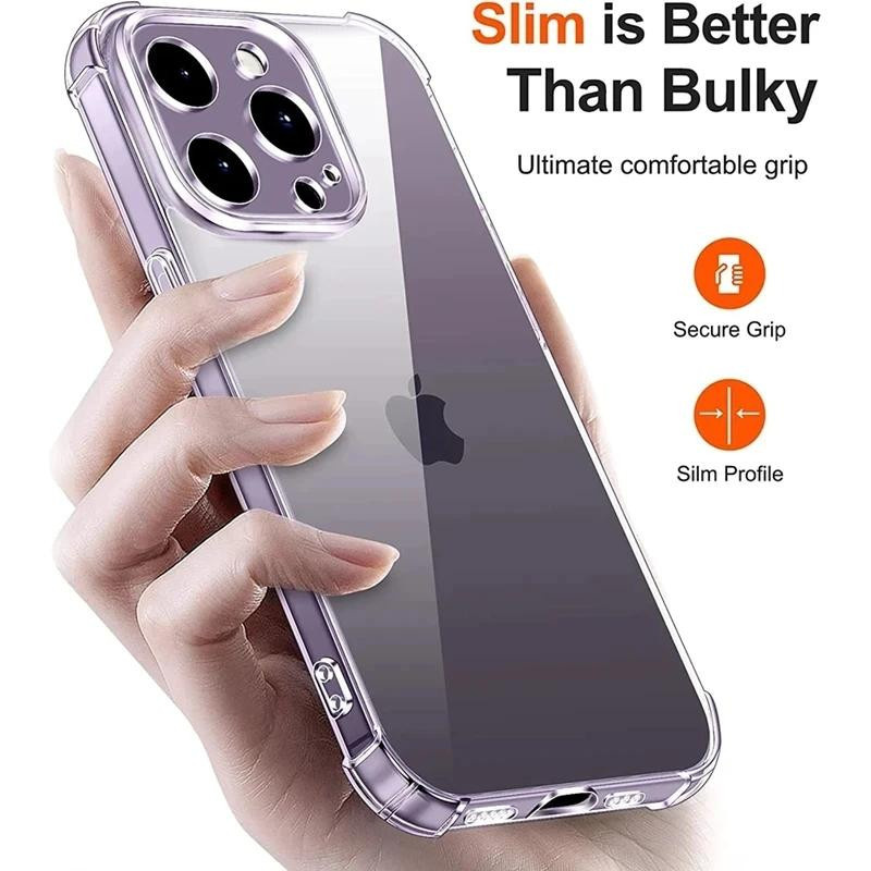 Stoßfeste Silikon Handyhülle mit Linsenschutz für iPhone, Transparent - Bild 5