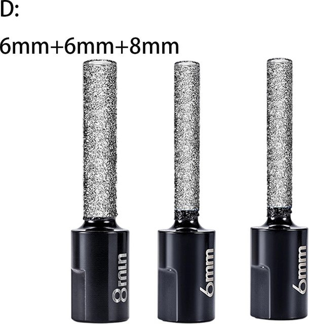 VIBRATITE Diamant-Lochsägen Set für Trockenbohrungen mit M10 Gewinde in Silber zur Verwendung mit dem Winkelschleifer für Fliesen und Marmor - Bild 1