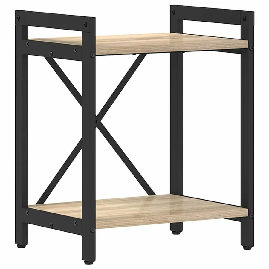 vidaXL Bücherregal im Industriallook aus Holzwerkstoff und Stahl in Eiche und Schwarz, B/T/H: 40 x 30 x 50 cm - Bild 2