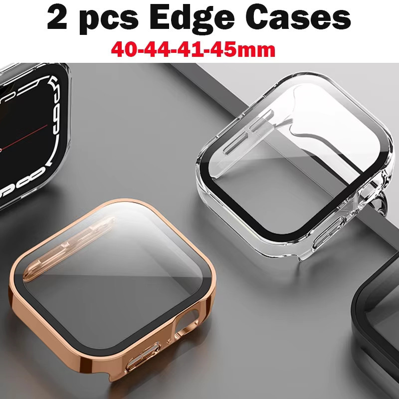 Kantenhüllen für Apple Watch, 2 Stück, wasserdicht, Stoßstangen-Displayschutzfolie - Bild 2