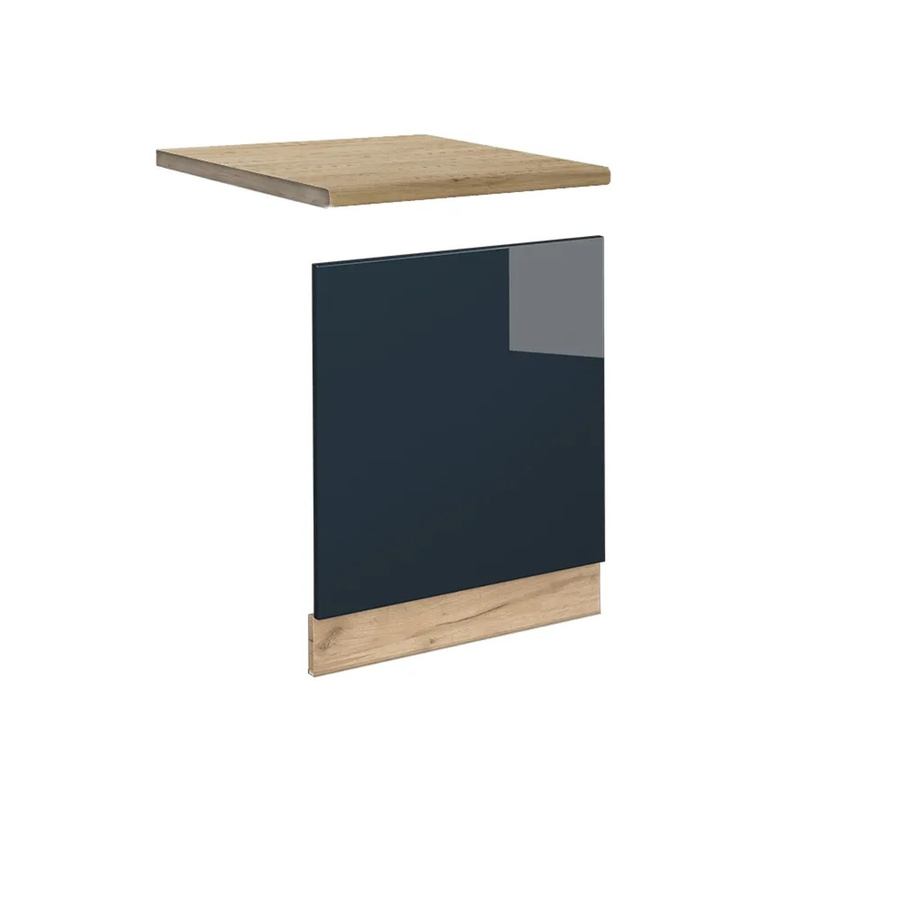 Vicco Fame-Line Geschirrspülerblende mit Arbeitsplatte, Dunkelblau Hochglanz und Eiche, Breite: 60 cm - Bild 3