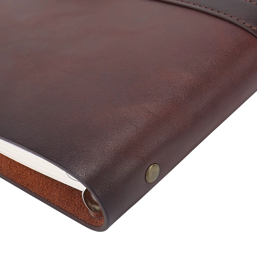 Artisan A5 Reise-Notizbuch aus weichem Leder, nachfüllbar, in Blau oder Braun - Bild 2