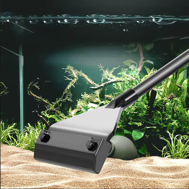 ZRDR Doppelfunktions Aquarium-Reinigungswerkzeug mit Algenentferner und Glas-Schaber inklusive 5 Klingen - Bild 1