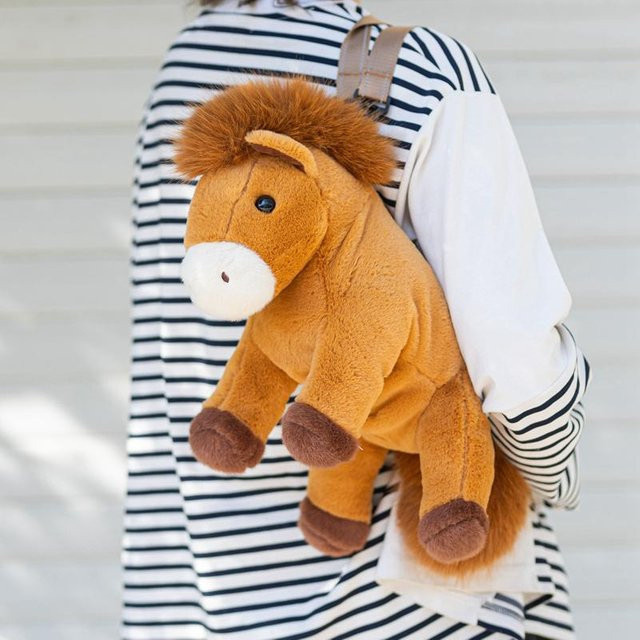 Pferd Plüschtier Rucksack, orange, 40cm, ab 14 Jahren - Bild 1