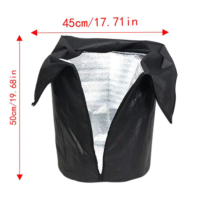 Frostschutz Pflanzenschutztasche für Winterpflanzen und Bäume in Schwarz, B/T/H: 50,0 x 45,0 cm - Bild 5