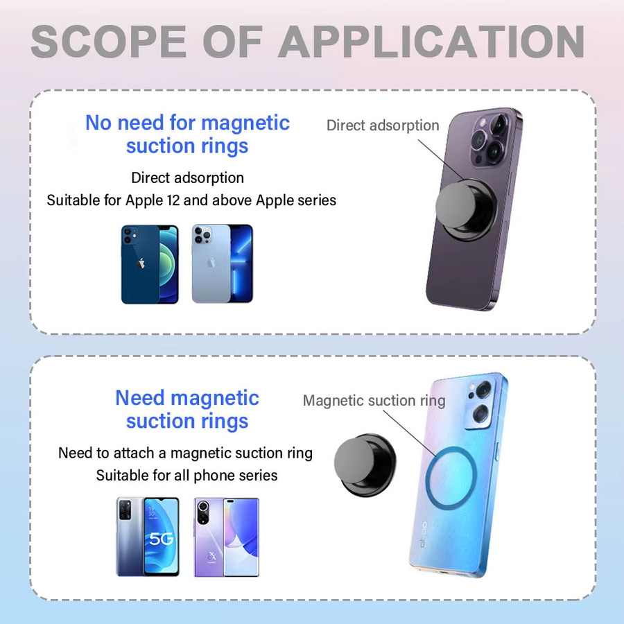 Silicone World Magnetischer faltbarer Handy-Griffhalter für MagSafe, tragbarer Finger-Erweiterungsständer in Schwarz - Bild 3