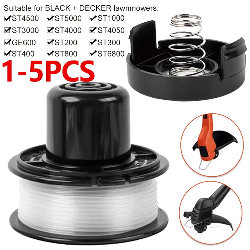 Shunmaii Spule und Kappe Combo für Black+Decker mit 6,1 m Trimmer Line und Feder in Schwarz - Bild 2