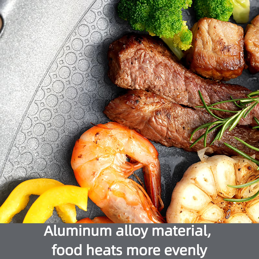 BISINNA Grillpfanne aus Aluminiumlegierung mit Antihaftbeschichtung, Schwarz, Durchmesser: 32 cm - Bild 2