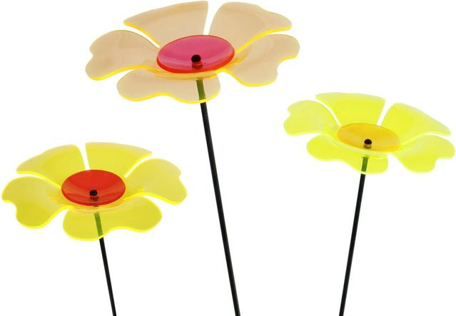 Sunny Garden Deko-Gartenstecker Lichtspiel Mohnblume in Gelb und Multicolour, Höhe: 95 cm - Bild 1