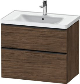Duravit Waschtischunterschrank D-Neo Wandmontage in Weiß und Nussbaum matt mit 1 Tür und 1 Auszug, B/T/H: 78,4 x 45,2 x 62,5 cm - Bild 1