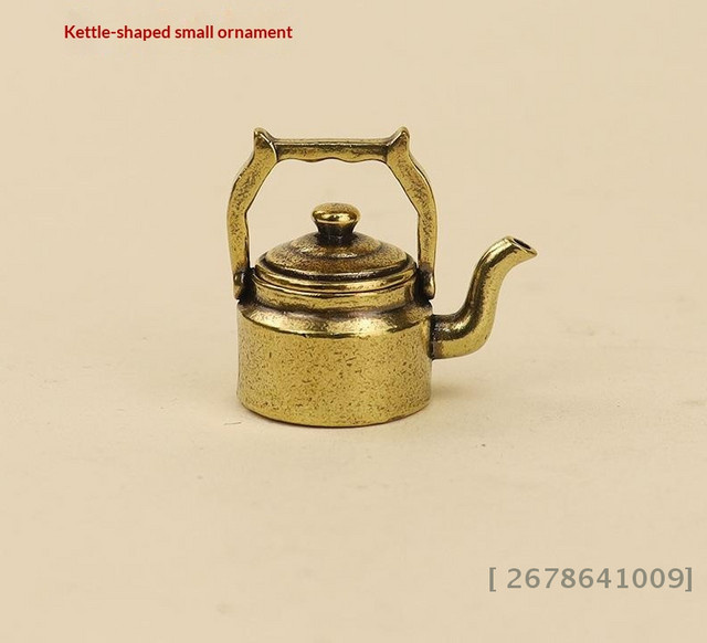 KuZHEN Vintage Mini-Teekanne aus Messing in Gold als dekoratives Sammlerstück für deinen Schreibtisch - Bild 1