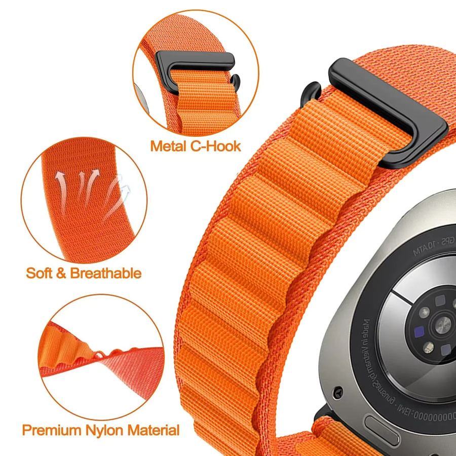 CAOWTAN Uhrenarmband Trail Loop, Textil/NATO, Weiß, Unisex, für Samsung Galaxy Watch Ultra 47 mm - Bild 4