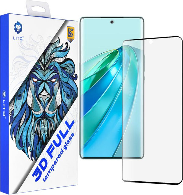 Lito Displayschutzfolie aus gehärtetem Glas für Honor X9a, 3D Full Glue, Schwarz - Bild 1