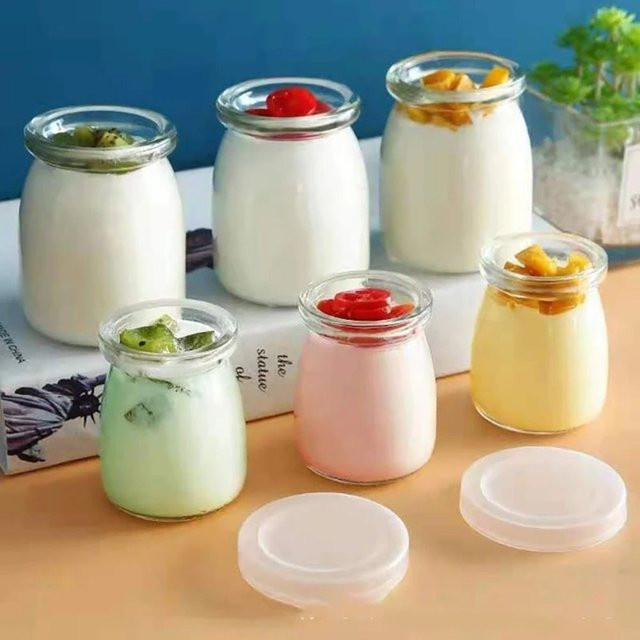 Transparente Glasflasche mit Deckel für Pudding und Aufbewahrung, 150 ml oder 200 ml - Bild 1