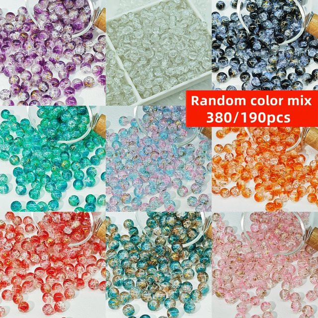QYWCTZ Perlen, Acryl, rund, gestreift, gemischte Farbe, 8/10 mm - Bild 1
