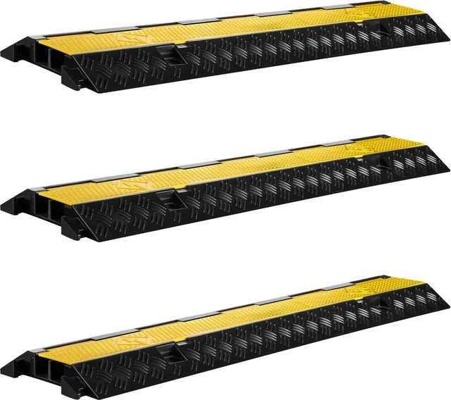 Wiltec Kabelbrücke Set aus 3 Stück als Überfahrschutz in Gelb-Schwarz, B/T/H: 98 x 24 x 4,5 cm - Bild 1