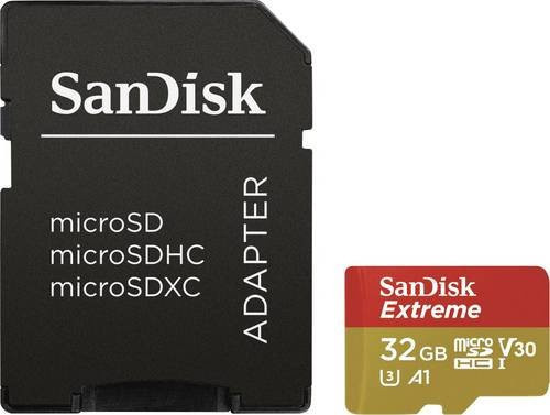 SanDisk Extreme microSDHC Speicherkarte 32GB mit SD-Adapter, UHS-I U3, V30, A1 - Bild 1