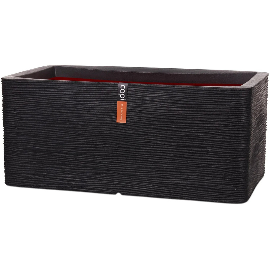 Capi Pflanzkasten Nature Rib rechteckig Riffel Schwarz B/T/H: 73 x 39 x 32 cm - Bild 2