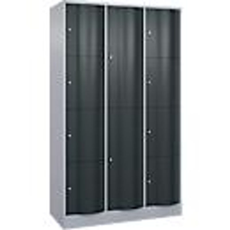 C+P Kombi-Schließfachschrank Resisto mit 3 Abteilen und 10 Fächern, Weißaluminium/Anthrazitgrau, B/T/H: 114,8 x 54,0 x 195,0 cm - Bild 3