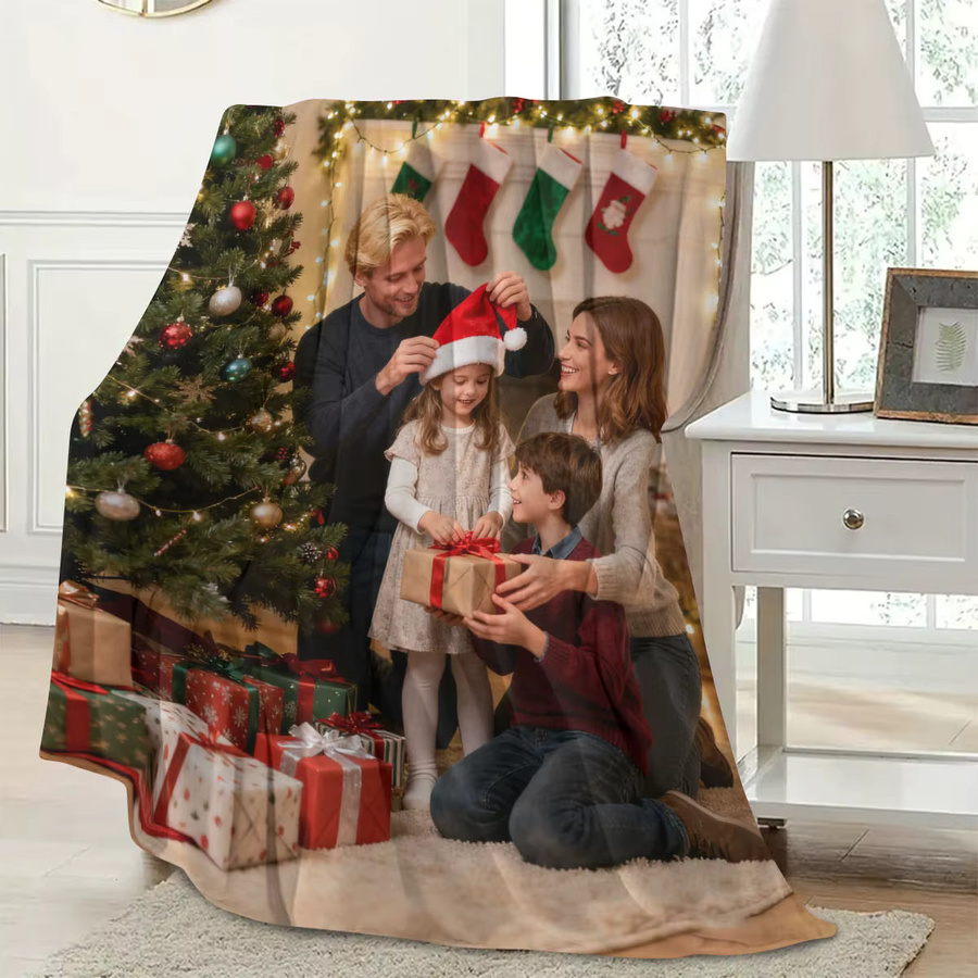 SRH Weihnachts-Baby-Flanellblanke mit niedlichen Weihnachtsmotiven, antistatisch und weich für Kinderbetten - Bild 4