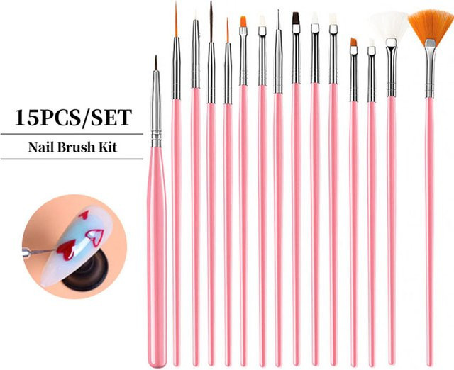 LULAA Nail Art Pen-Set, 15 Stück, Weiß - Bild 1