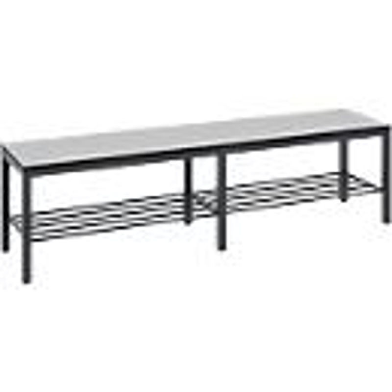 C+P Umkleidebank Basic Plus mit Schuhrost, Dekor Silbergrau, Gestell Schwarzgrau, H x B x T: 40,1 x 150,0 x 35,3 cm - Bild 2