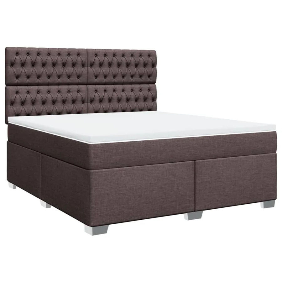vidaXL Boxspringbett mit Matratze Hybrid-Design in Dunkelbraun und Weiß, B/T/H: 180 x 200 x 150,5 cm - Bild 2