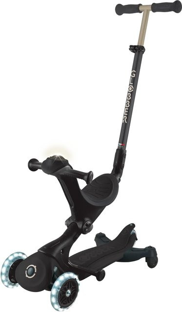 Globber Go-Up Deluxe Lights 360 3 in 1 Aufsitzrad Laufrad Scooter Schwarz - Bild 1