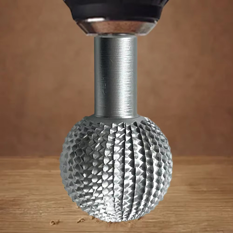Alloet Hartmetall-Schleifkopf Kugelform für Holzbearbeitung und Schnitzerei, Durchmesser: 41,2 mm, Silber - Bild 5
