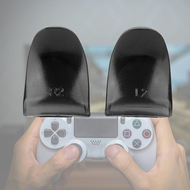 2er Set mfySpace Triggerverlängerung R2 L2 für PS4 Controller in Schwarz - Bild 1