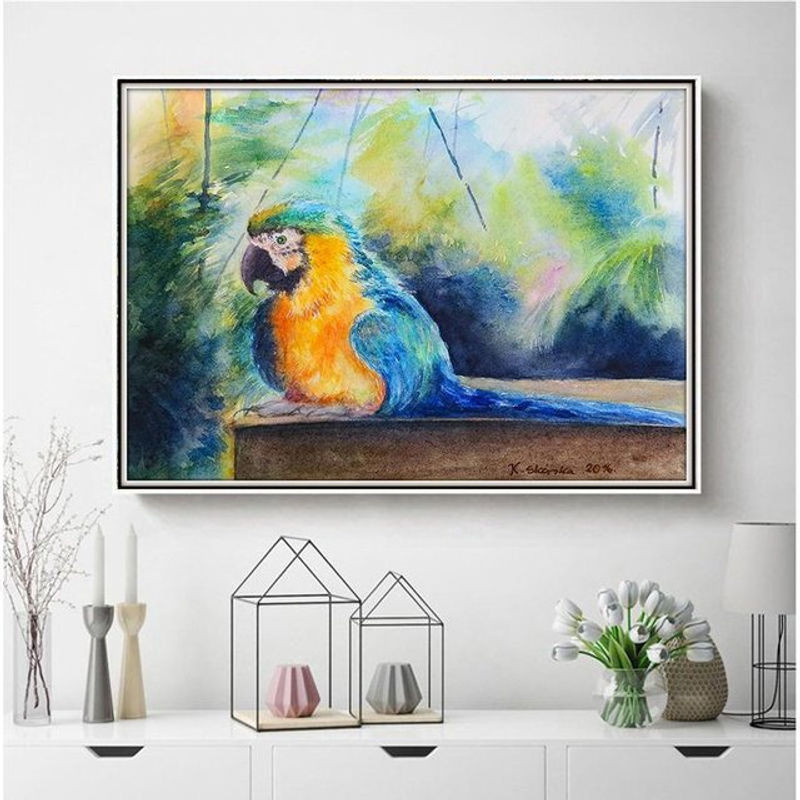 FIYO Diamond Painting Set Tierprint in Schwarz und Weiß, Wandmontierte Mosaik-Dekoration aus Kunstharz, B/H: 20 x 30 cm - Bild 1