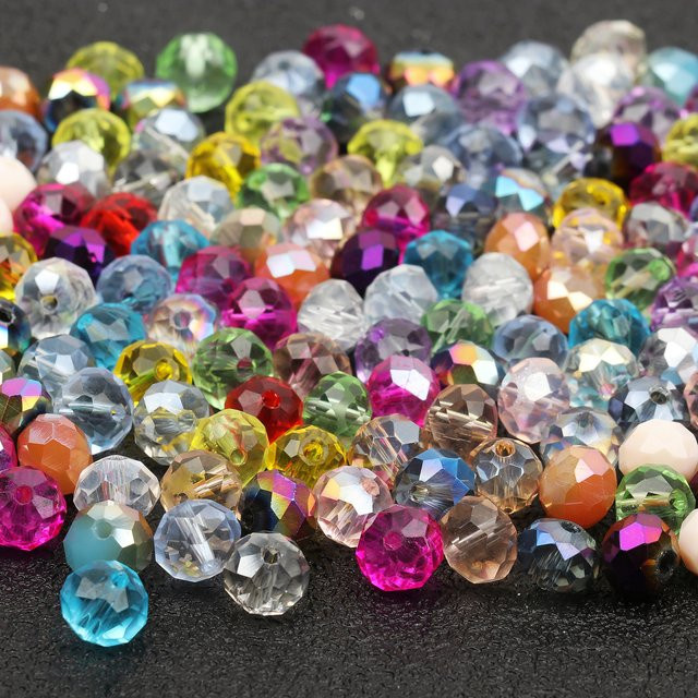 xilitata Perlen, Glaskristall, facettiert, 8 mm, gemischte Farben, Unisex - Bild 1