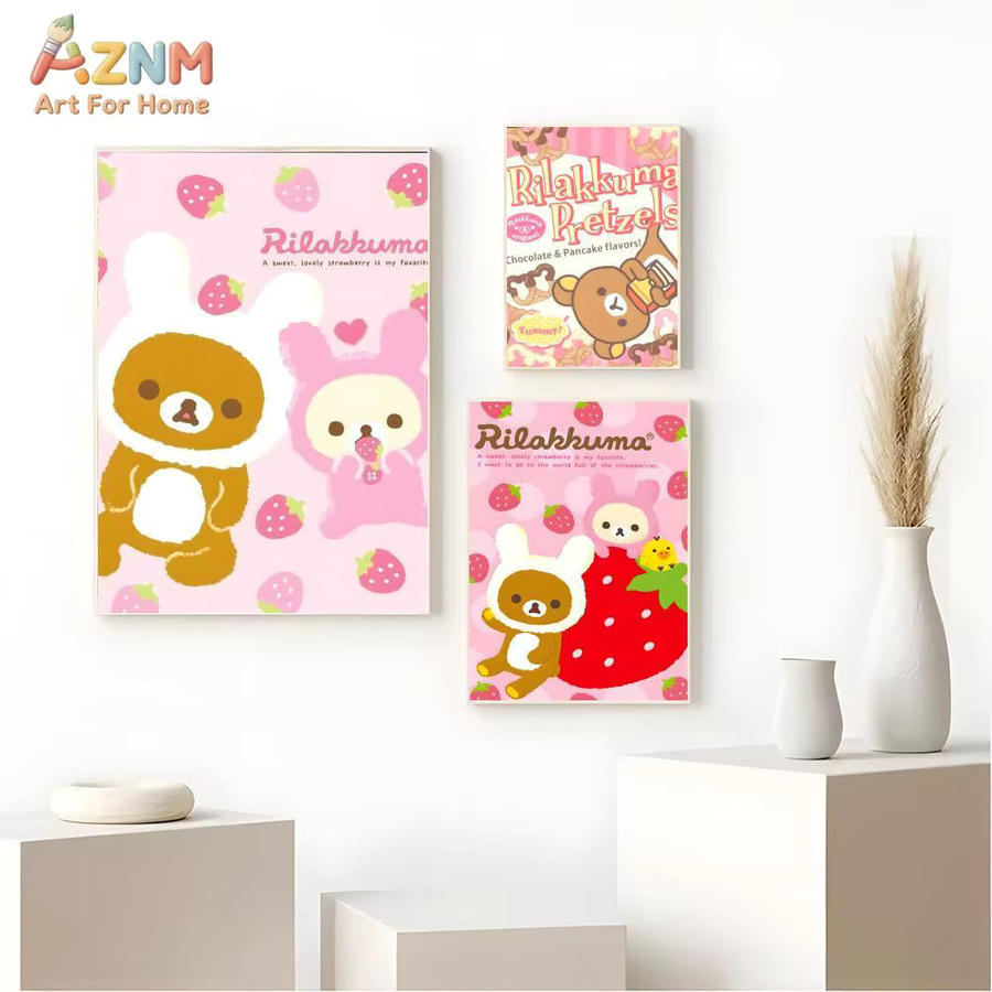 Kayou Rilakkuma Poster Aufkleber im Cartoon-Anime-Design, mehrfarbig, rechteckig - Bild 1