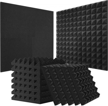 VEVOR Akustik-Schaumstoffpaneele Pyramid-Design zur Schallabsorption für Studio Wand und Decke, 36er Pack, Schwarz, B/T/H: 30,5 x 30,5 x 5,1 cm - Bild 1