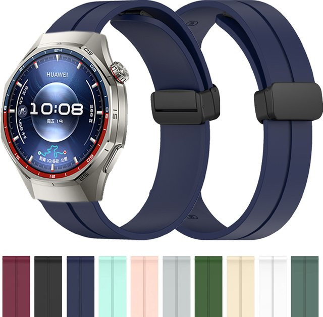 Huawei Uhrenarmband Silikon, Schwarz, Magnetische Schnalle, Unisex - Bild 1