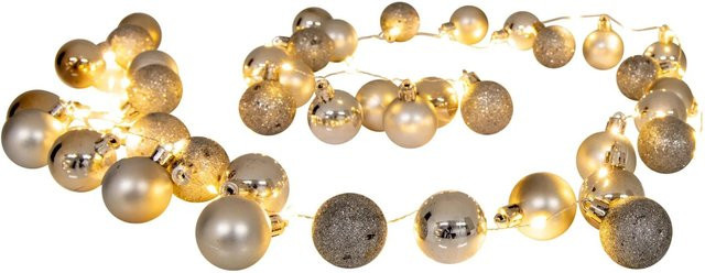 Näve Outdoor LED Weihnachtsdeko Lichterkette in Gold mit Timer und warmweißem Licht - Bild 1
