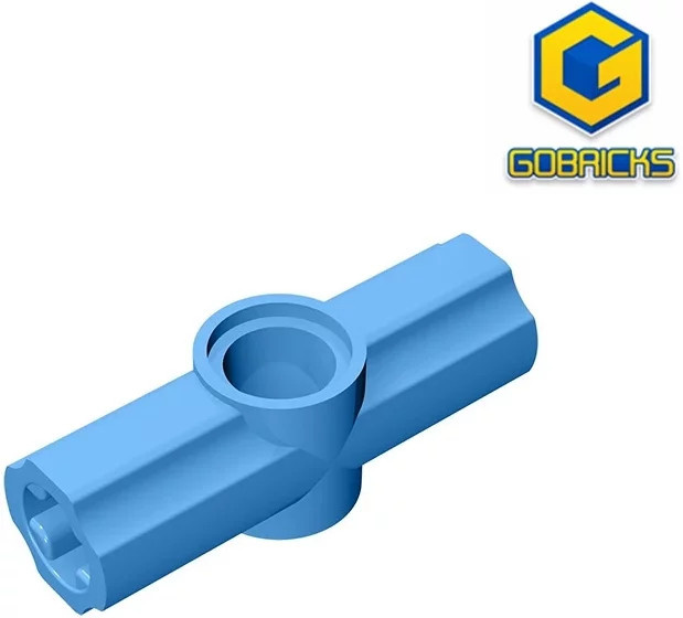 Gobricks Technischer Achs- und Stiftverbinder um 180 Grad abgewinkelt, Zubehör, Blau - Bild 1