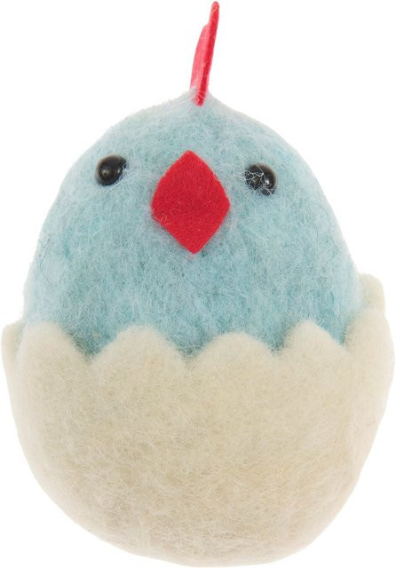 Rico Design Filz-Küken im Ei als Oster-Anhänger in Blau/Weiß - Bild 1