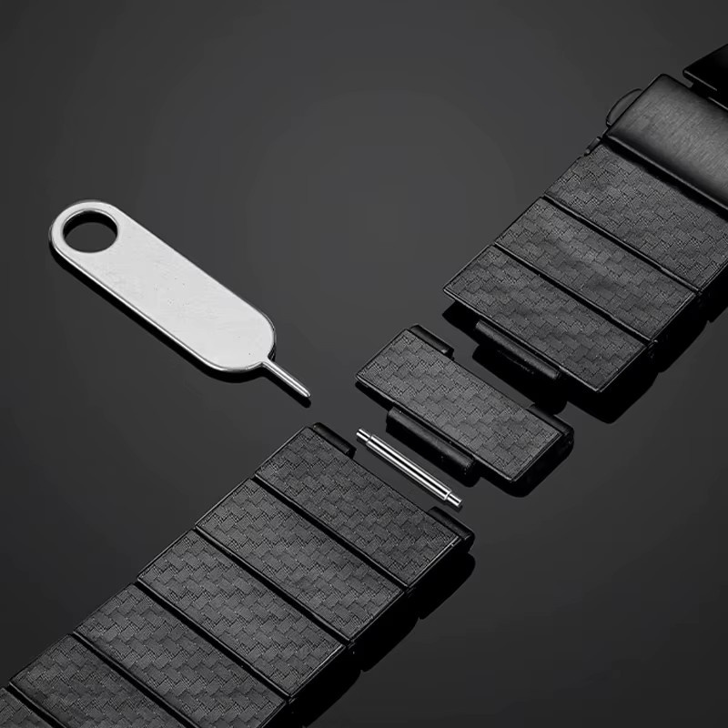 Uhrenarmband Carbon Faser, Schwarz, Unisex - Bild 3