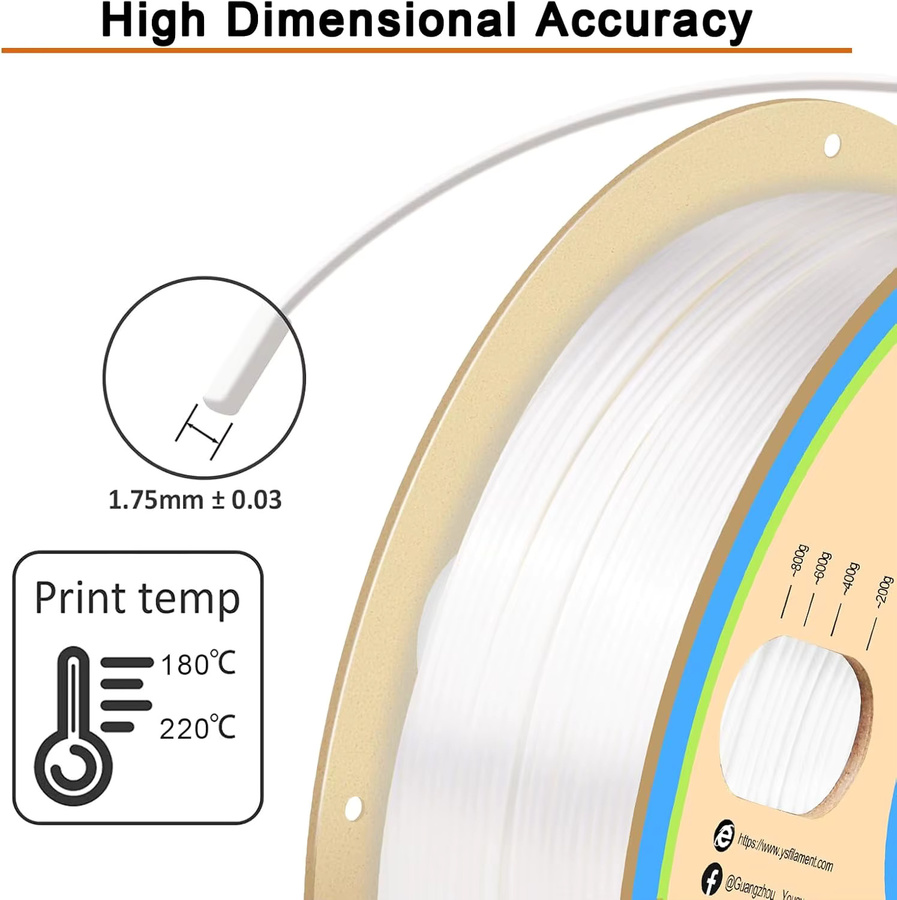 MANLANG PLA-Filament 1,75 mm für FDM-3D-Drucker in Weiß und Blau - Bild 2