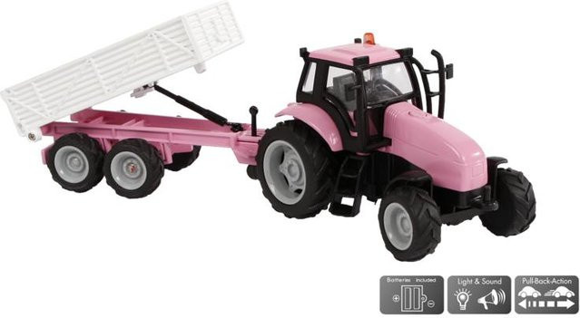 Kids Globe Traktor mit Anhänger, Spielzeugfahrzeug, Kunststoff - Bild 1