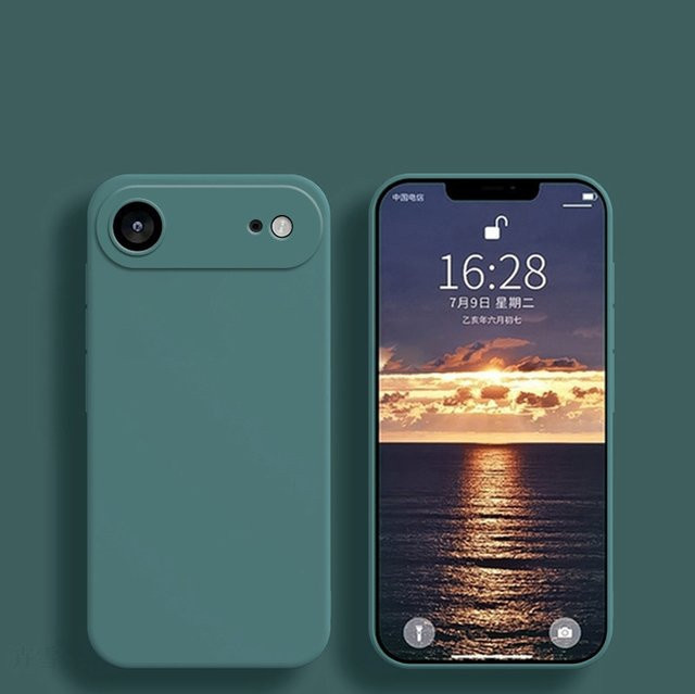 Flüssigsilikon-Handyhülle Air Case für iPhone 17 16 15 14 13 12 Mini 11 Pro X XR Xs Max 7 8 Plus 16e SE 2020 in Blau und Grün - Bild 1