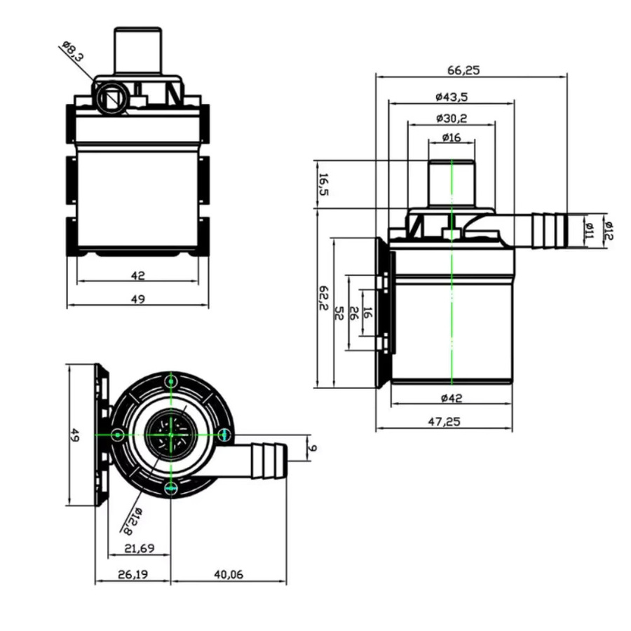 LEENKEA Bürstlose 12V DC Tauchpumpe 20W in Schwarz mit 800L/H Durchfluss und 5m Förderhöhe für Aquarium, Brunnen, Hydroponik und Wasserkühlungssysteme - Bild 5