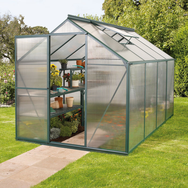 Vitavia Gewächshaus Triton 5000 in Smaragdgrün mit Stahlfundament und 4 mm HKP-Verglasung, 5,0 m² - Bild 3