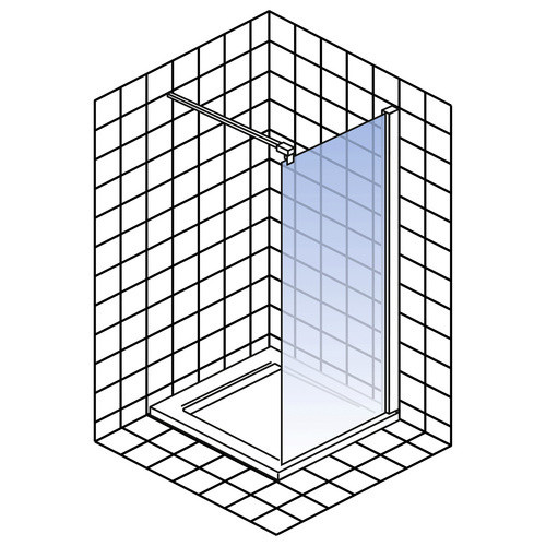 Schulte Walk-In Duschwand Toura Ecke, Glas transparent, silberfarben, B: 90 cm, H: 200 cm - Bild 2