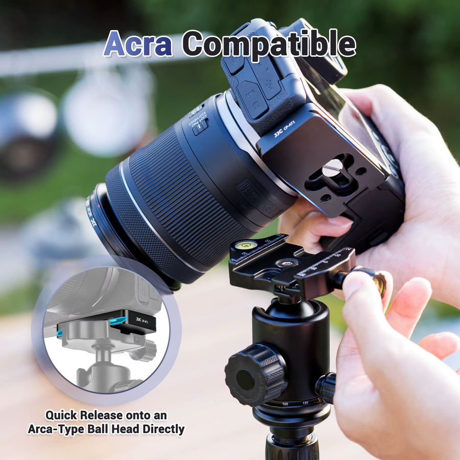 JJC AirTag Schnellwechselplatte Kamera Metall Kamerahalterungsadapter mit 1/4"-20 Schraube in Schwarz kompatibel mit Canon Sony Nikon Fujifilm - Bild 3